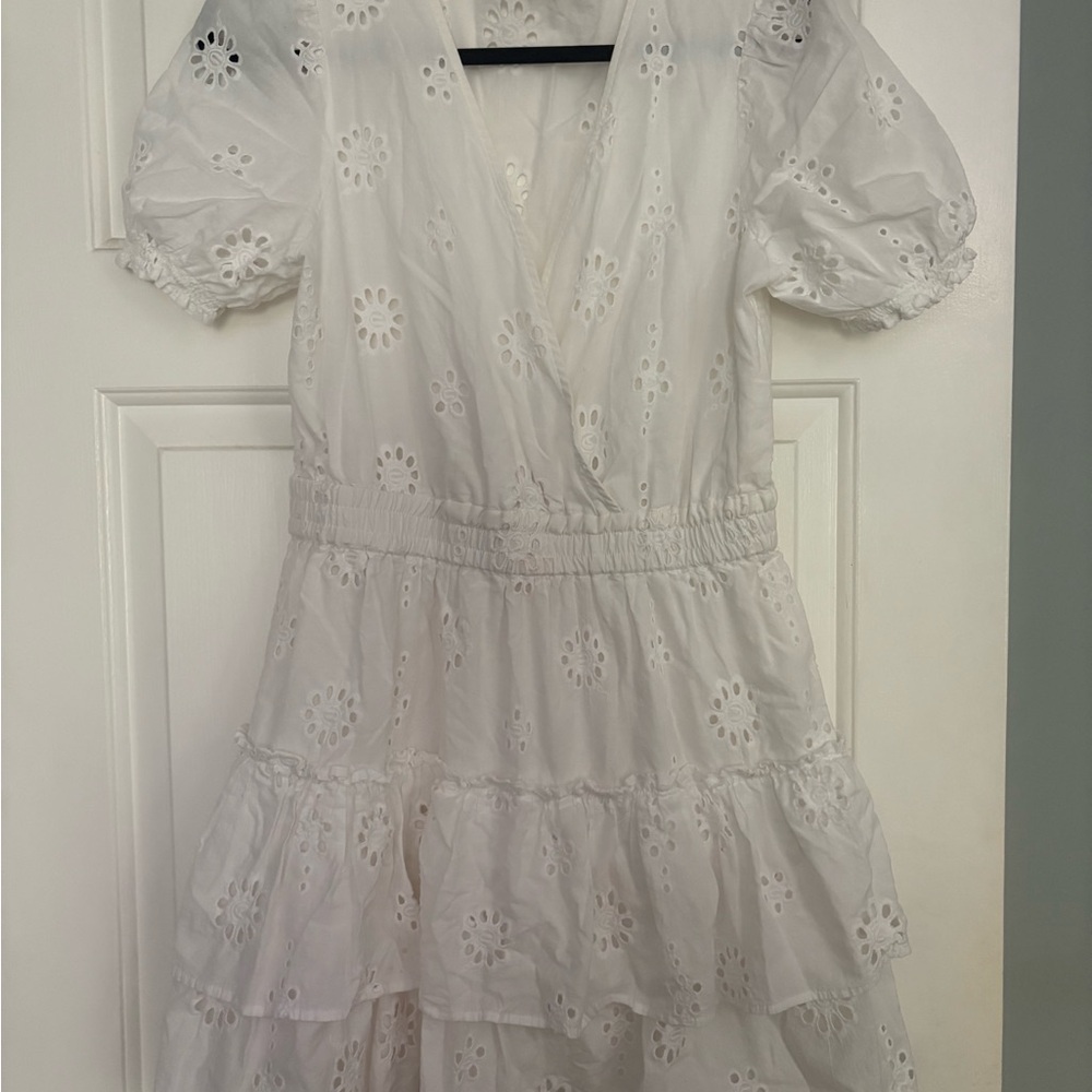WAYF White Eyelet Mini Dress Size M